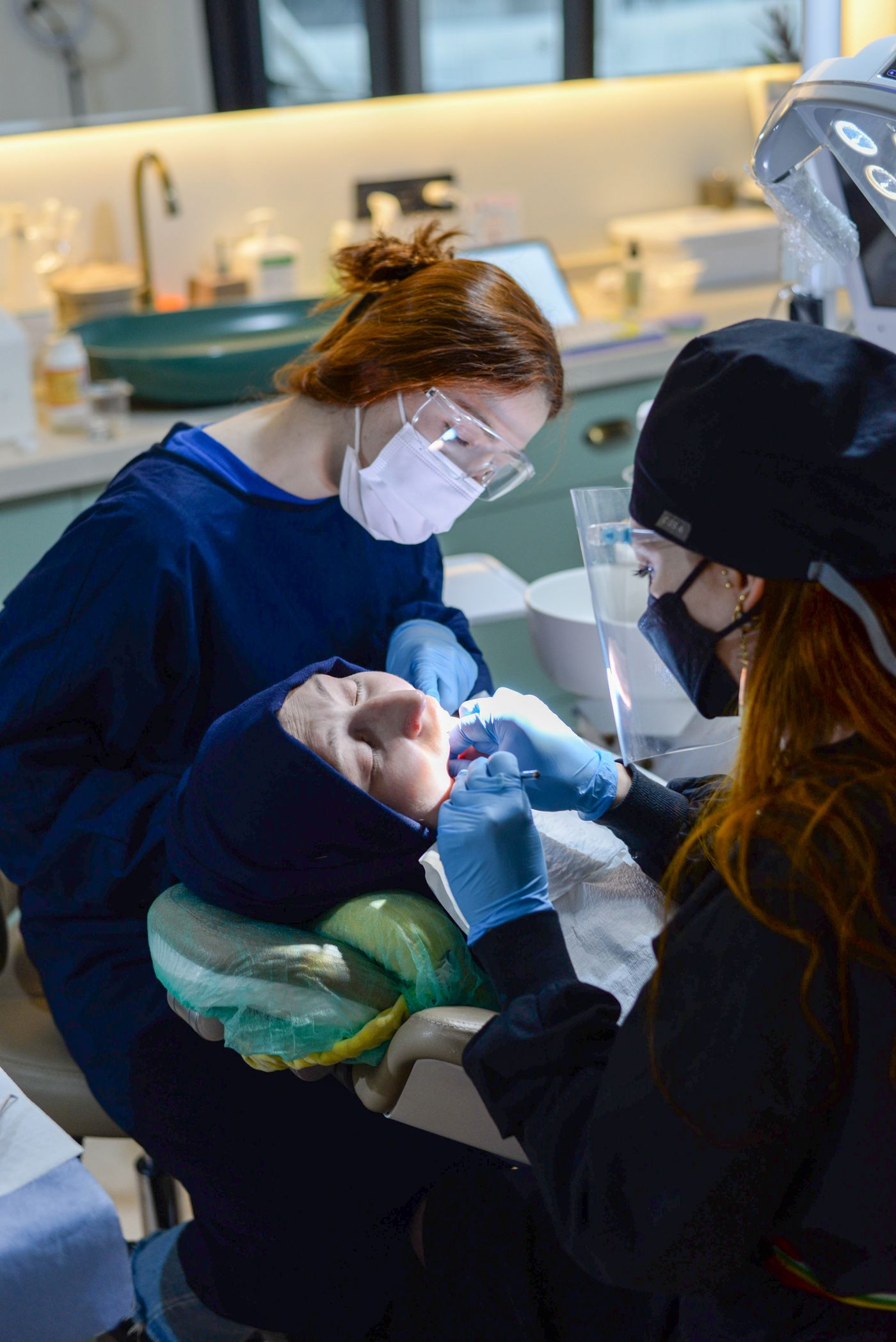 Dental team providing attentive treatment